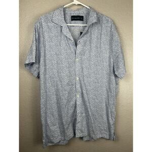 Abercrombie & Fitch Men’s Cotton Blend Button Up Blue White Floral Size XL New
